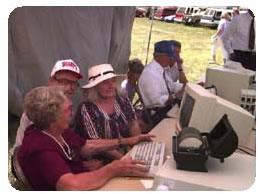 Folks at the Family History Tent