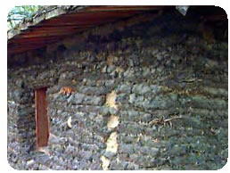 A Close-Up of a Sod House Wall